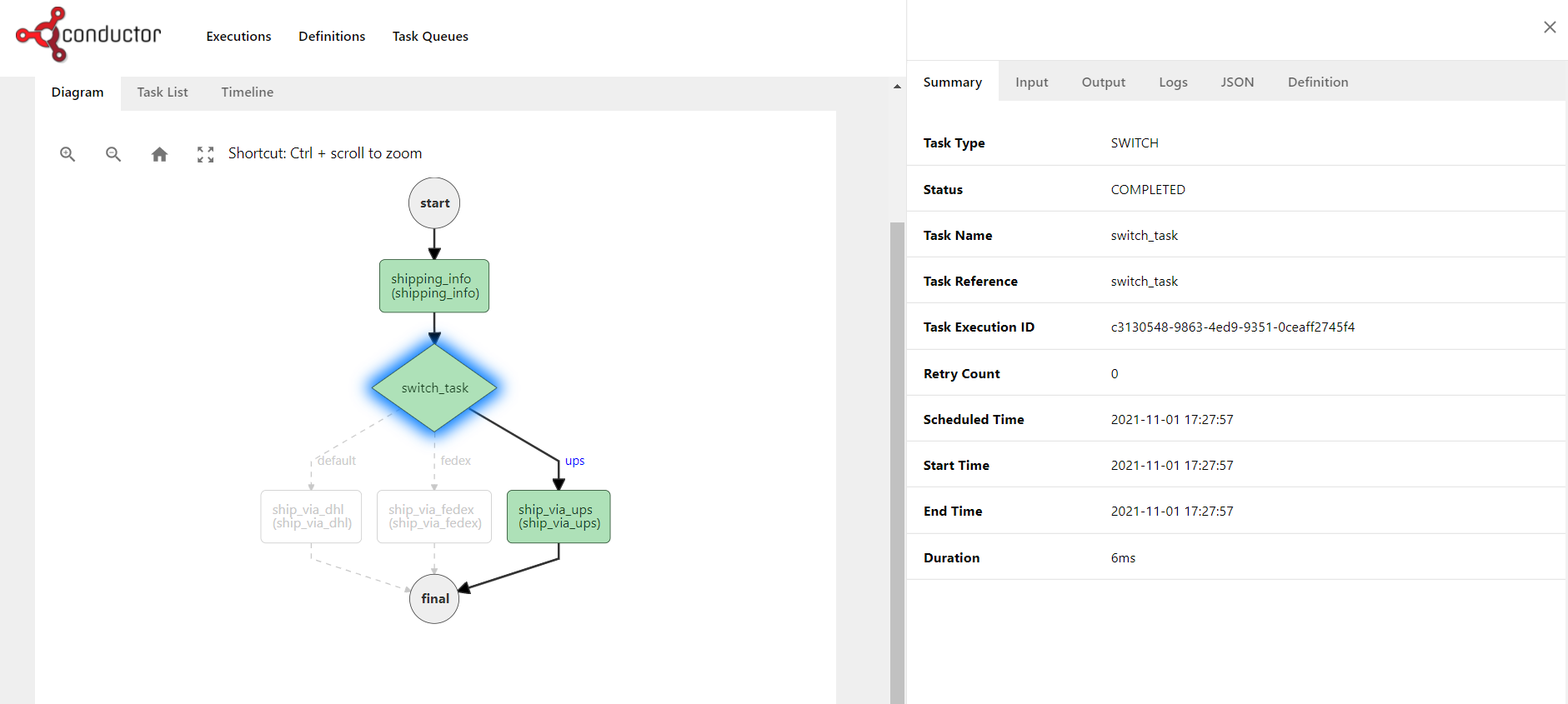 Workflow screnshot